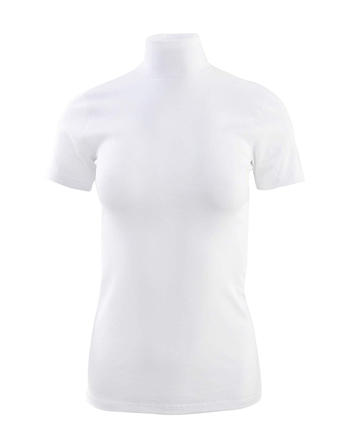 Cotton Turtleneck Short Sleeve Top
