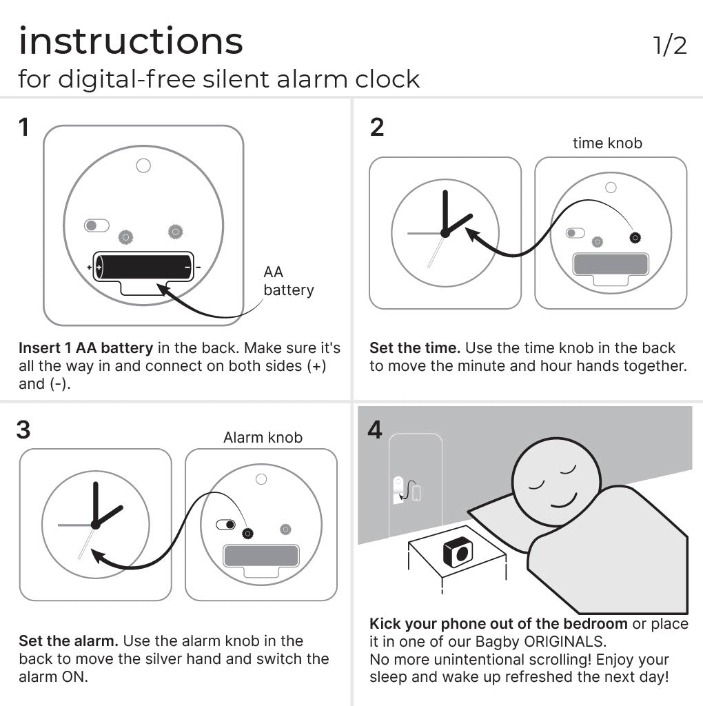 MINIMALIST Silent Alarm Clock